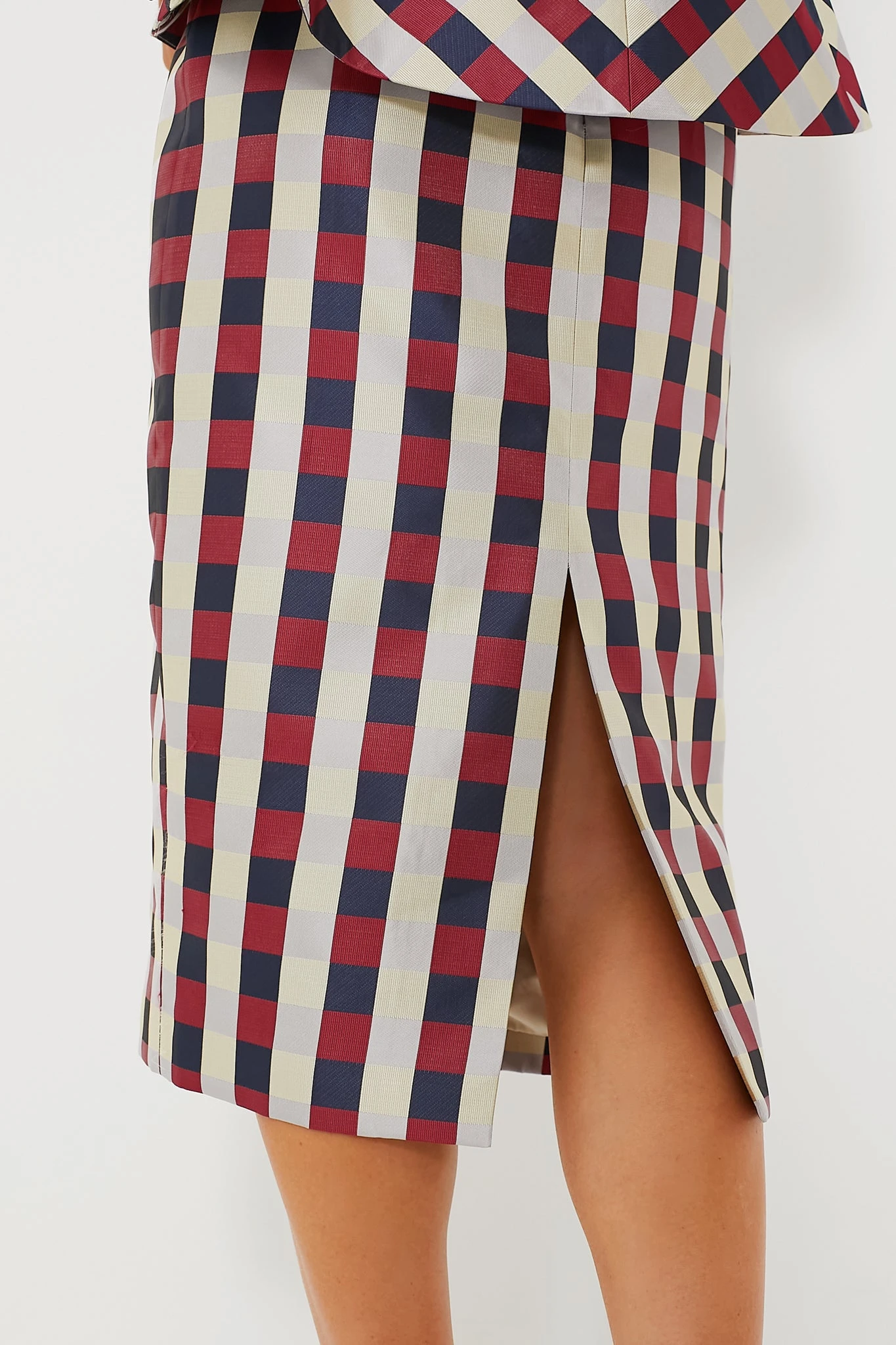 Bordeaux Check Jacquard Cynthia Skirt 5 Bordeaux Check Jacquard Cynthia Skirt - Image 5