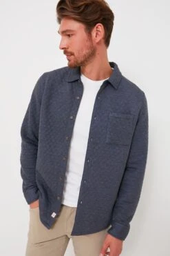Marine Layer Navy Heather Oatmeal Corbet Quilted Overshirt -Outfit And Shoe Sales Store OTZwRhKqur6mnlivFqCXe2oqW0RVL1IA 1