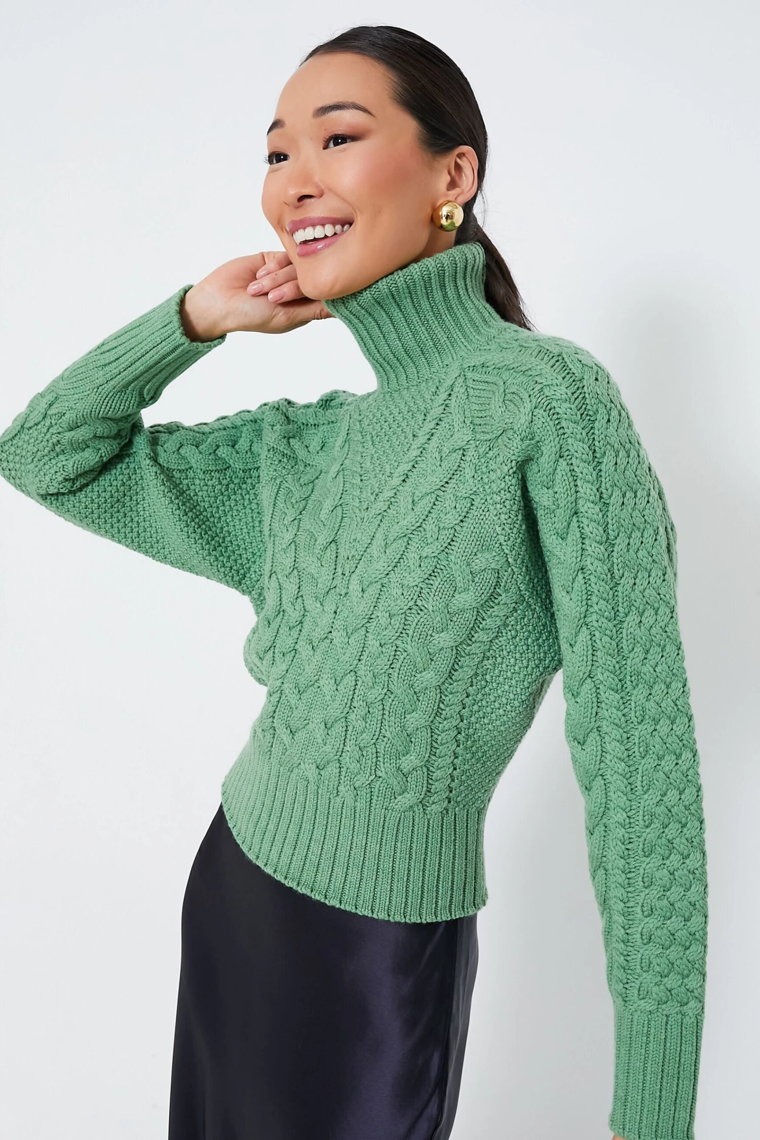 Green Melange Otis Cashfeel Sweater 3 Green Melange Otis Cashfeel Sweater - Image 3