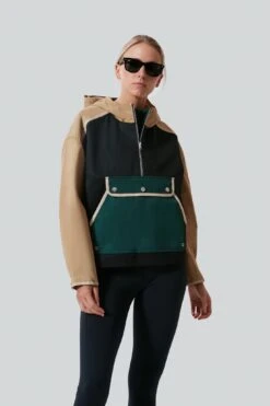 Black And Beige Water Repellant Edwards Anorak