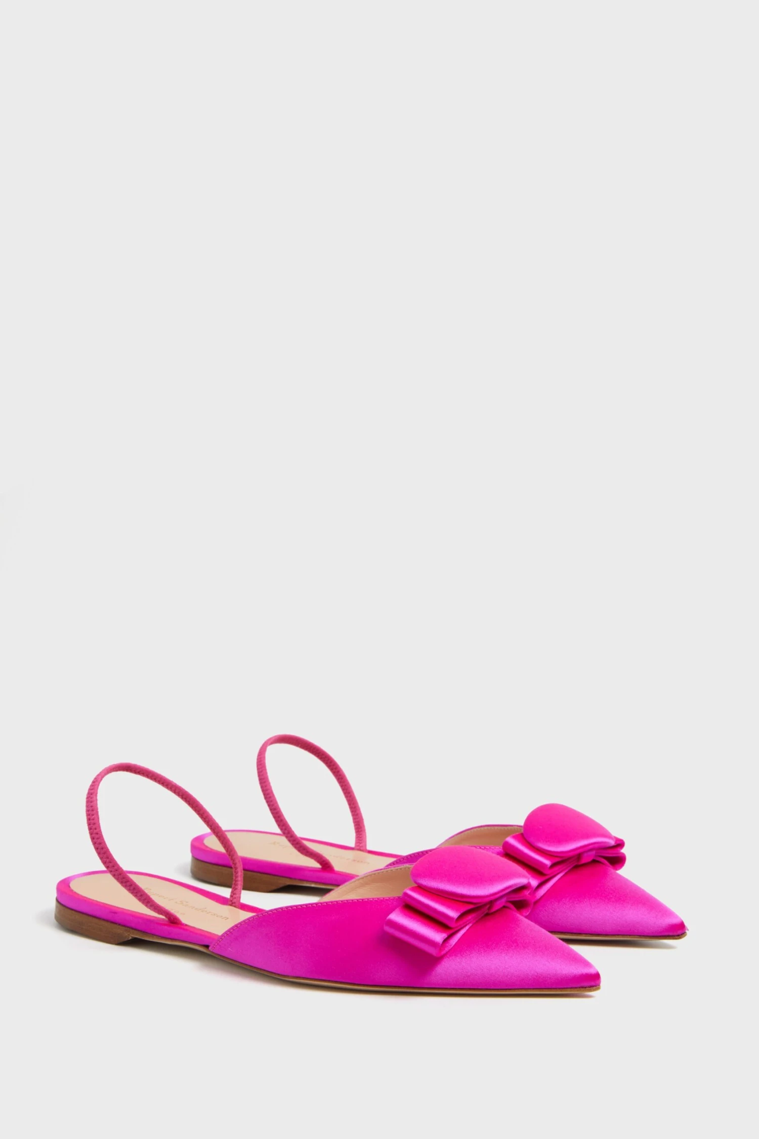 Fuxia Satin Belinda Flats 4 Fuxia Satin Belinda Flats - Image 4
