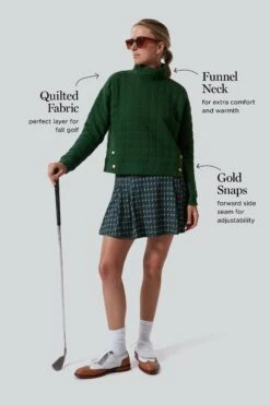Fairway Green Quilted Wright Funnel Neck -Outfit And Shoe Sales Store Q18rCck06edNap66s65tObpU7ovaI4LR 1