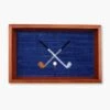 Navy Crossed Clubs Needlepoint Valet Tray