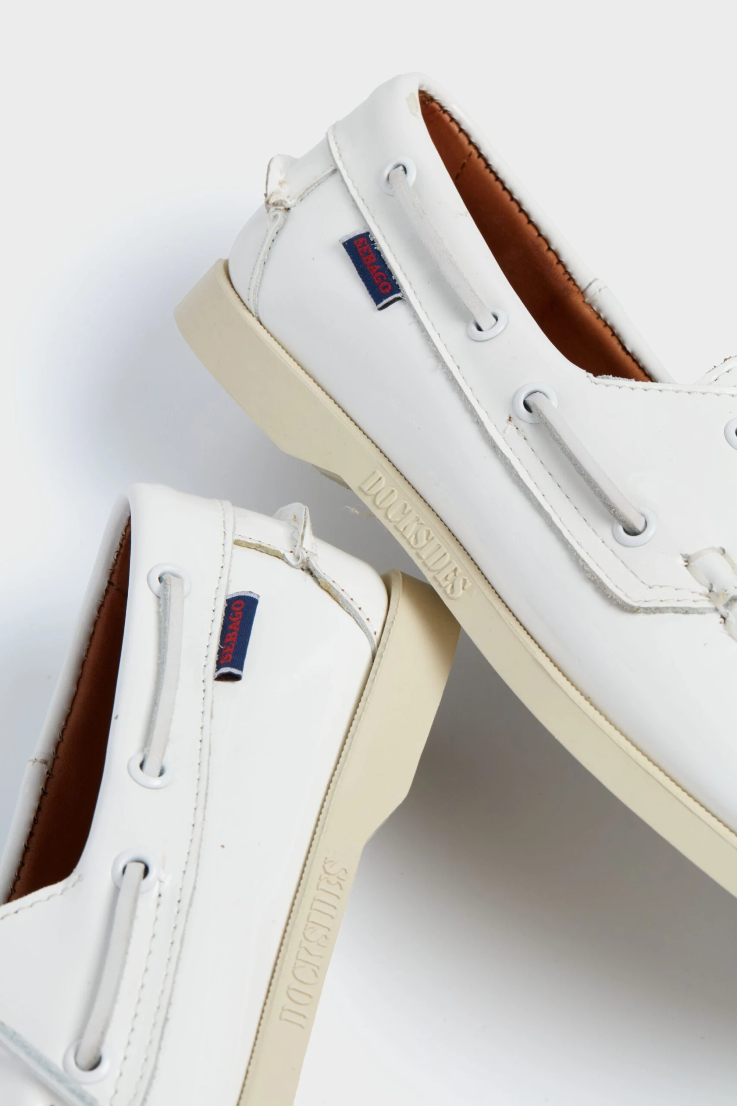 Sebago White Portland Patent Leather Docksides 3 Sebago White Portland Patent Leather Docksides - Image 3