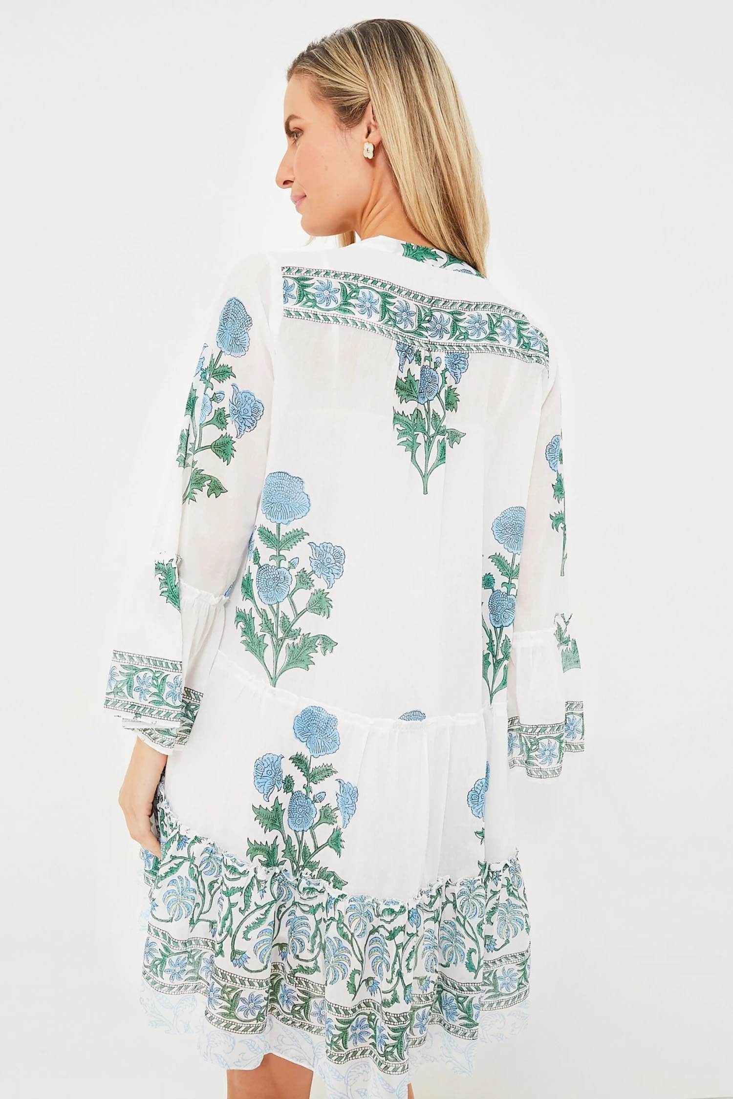 Exclusive White Poppy Flared Sleeve Dress 4 Exclusive White Poppy Flared Sleeve Dress - Image 4