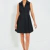 Black Sleeveless Noelle Shirt Dress