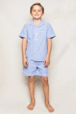 Kid's French Blue Seersucker Short Set