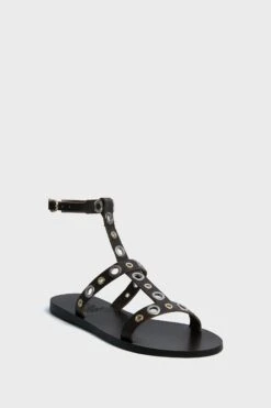 Dark Brown Klelia Eyelets Sandals