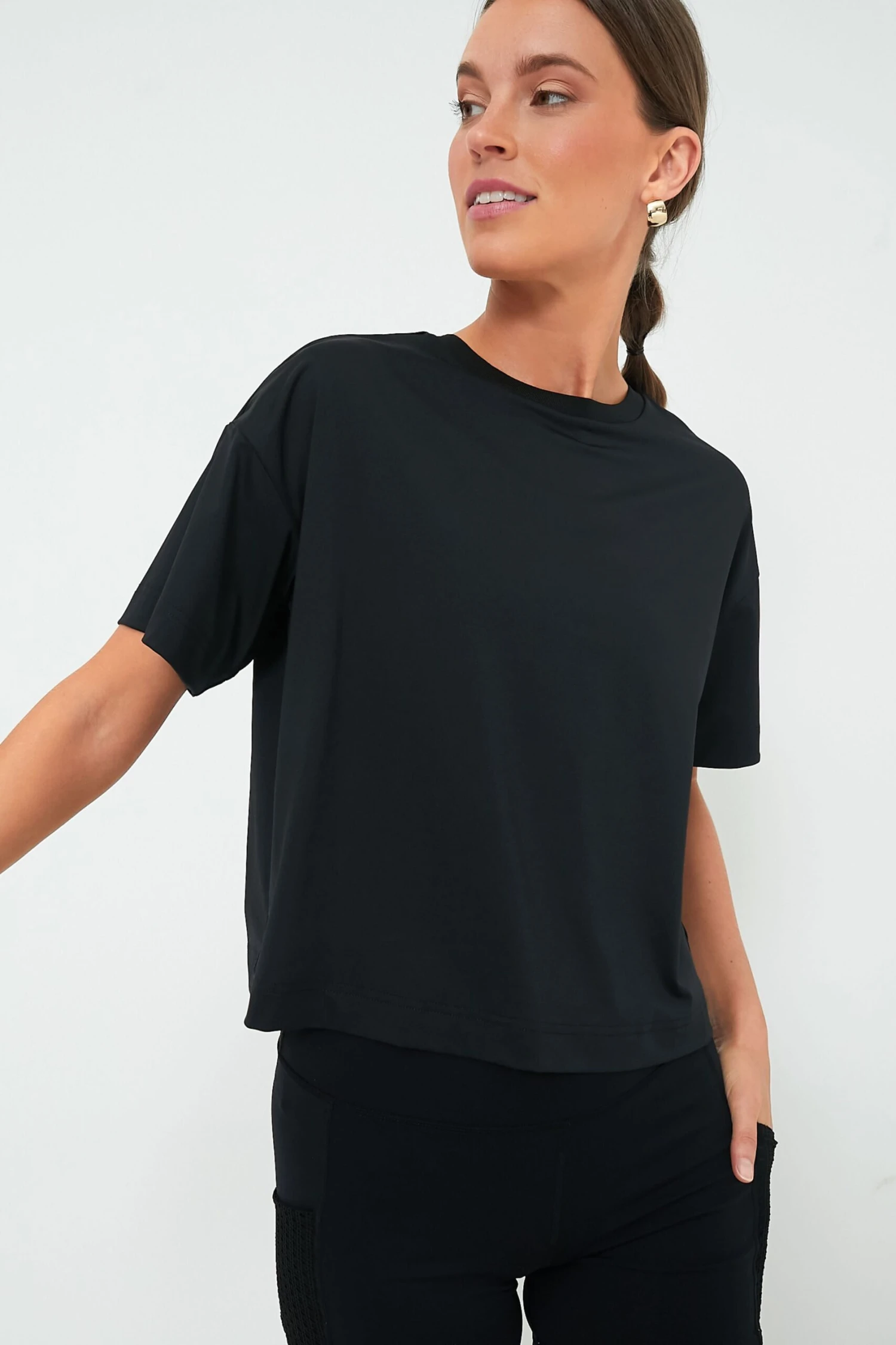 Black Cropped Ryan Boyfriend Tee 1 Black Cropped Ryan Boyfriend Tee