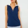 Navy Sleeveless Caroline Polo