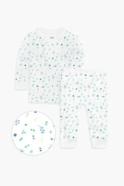 Blue Floral Organic Long Sleeve Pajama Set -Outfit And Shoe Sales Store S1gFLwge52uAlDnJfjos01aMJVNSTGOS 1