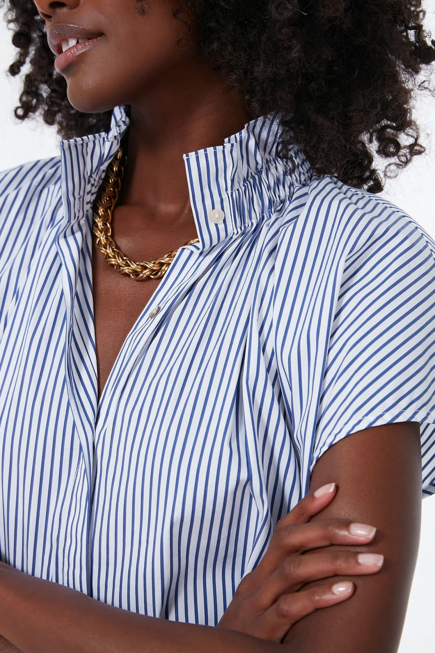 Blue Stripe Rae Blouse 5 Blue Stripe Rae Blouse - Image 5