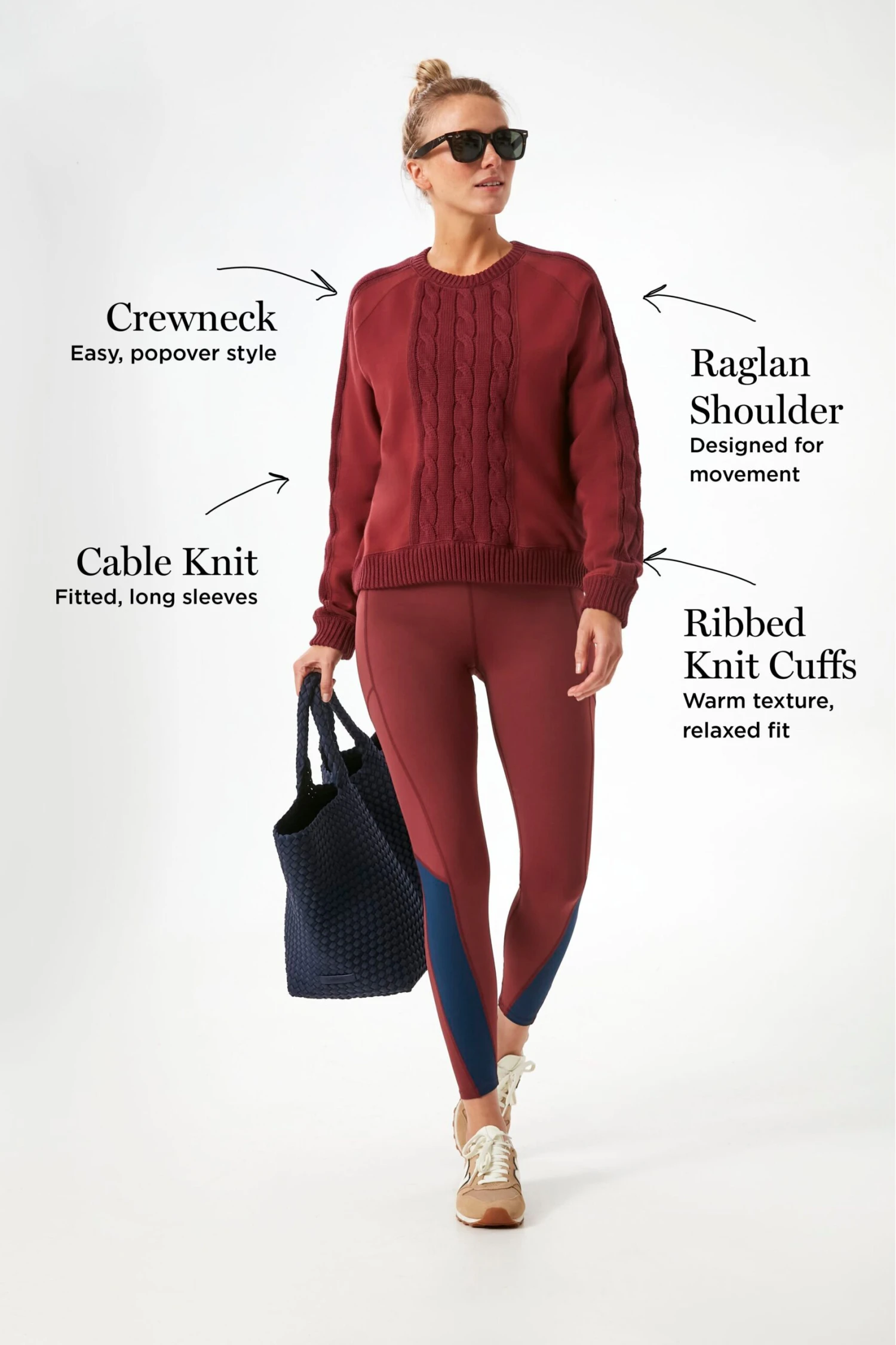 Crimson Cable Knit Reid Sweatshirt 3 Crimson Cable Knit Reid Sweatshirt - Image 3
