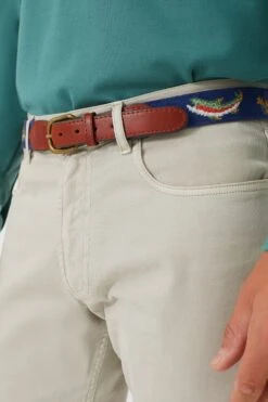 Navy Rainbow Trout And Fly Needlepoint Belt -Outfit And Shoe Sales Store TrjbHjJFv8B85FVYvrxCuN0DHXInL7pt 1