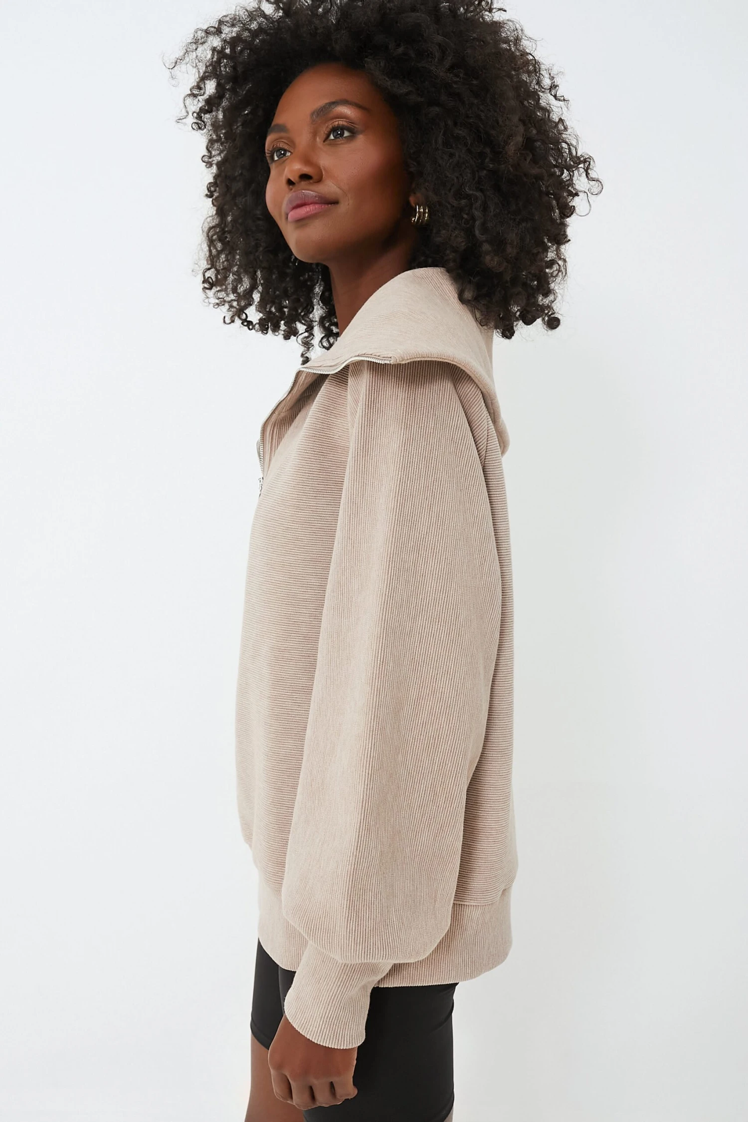 Varley Taupe Marl Vine Half Zip 3 Varley Taupe Marl Vine Half Zip - Image 3