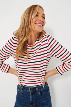 SAINT JAMES Ecru-Marine-Tulipe Meridame II Tri