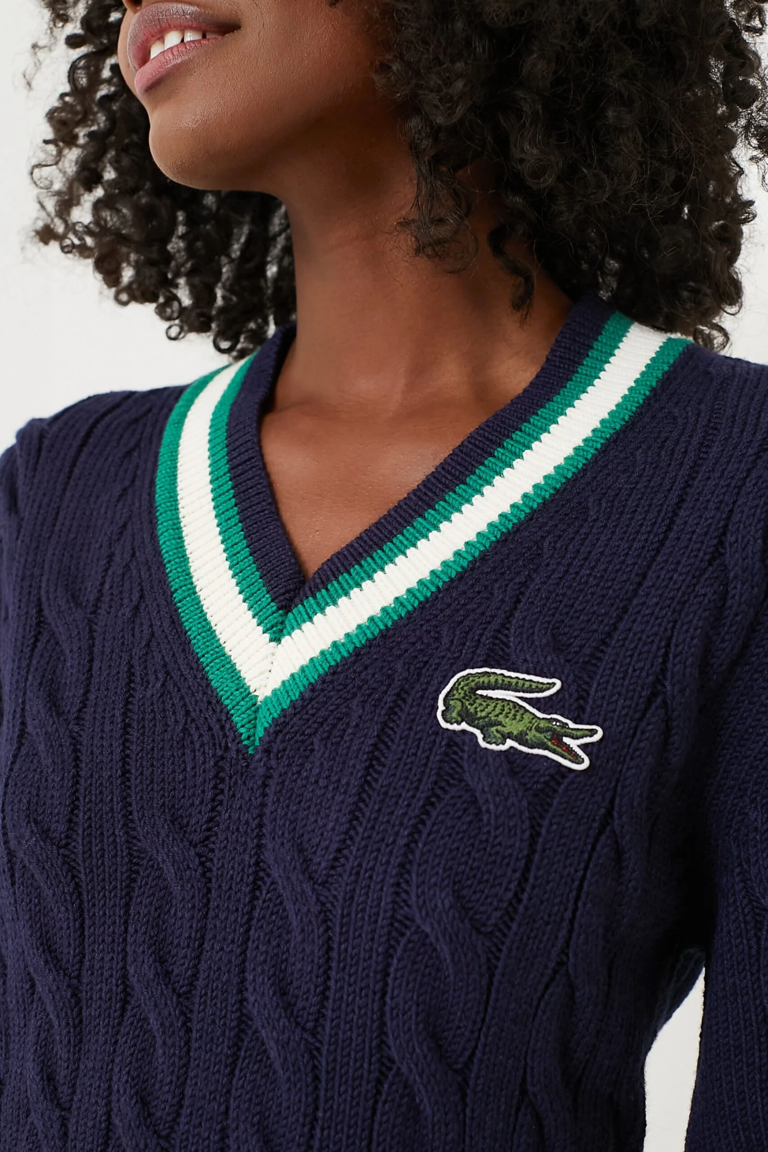 Marine Classic Cable Knit Tennis Sweater 5 Marine Classic Cable Knit Tennis Sweater - Image 5