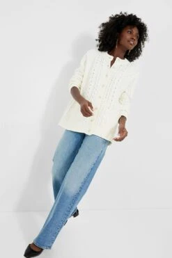 White Cotton Abigail Cardigan -Outfit And Shoe Sales Store UELc1AGVzSXbXaKpBsQYxNjEpvTeiwuU 1