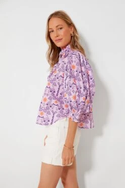 Lovebird Lilac Ruffle Front Button Blouse -Outfit And Shoe Sales Store URyMoW3YSzkBpTxOI1ZltoDEBYRuJXVr 1