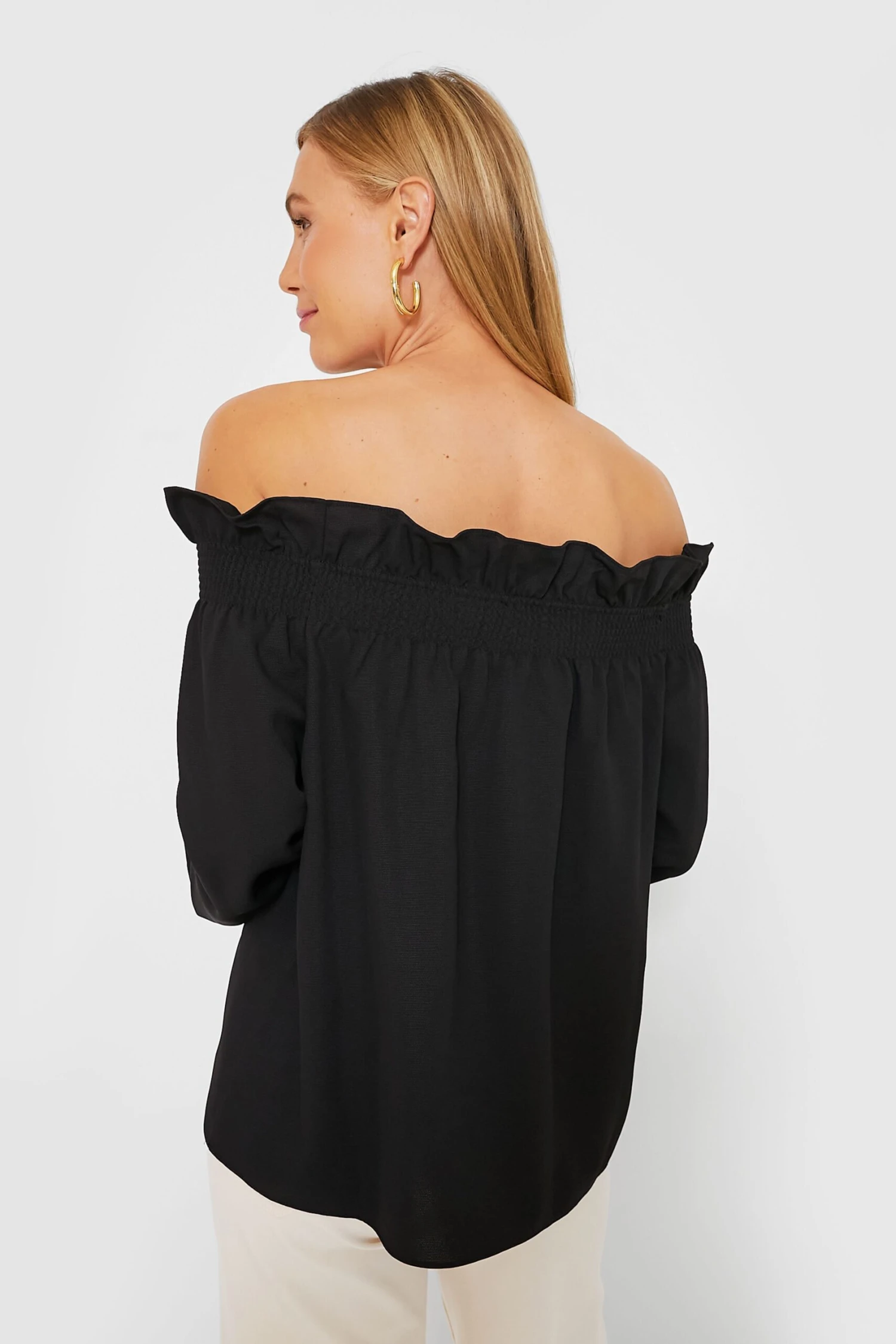 Black Off The Shoulder Marguerite Blouse 4 Black Off The Shoulder Marguerite Blouse - Image 4