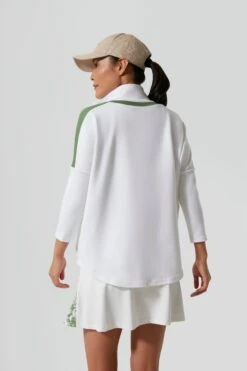 White And French Green Amelie Quarter Zip -Outfit And Shoe Sales Store UuQjscOqZeHjYvNpukGmKVPRWG6dW3zZ 1