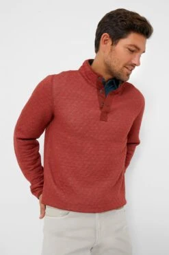 Marine Layer Henna Vintage Khaki Corbet Reversible Pullover