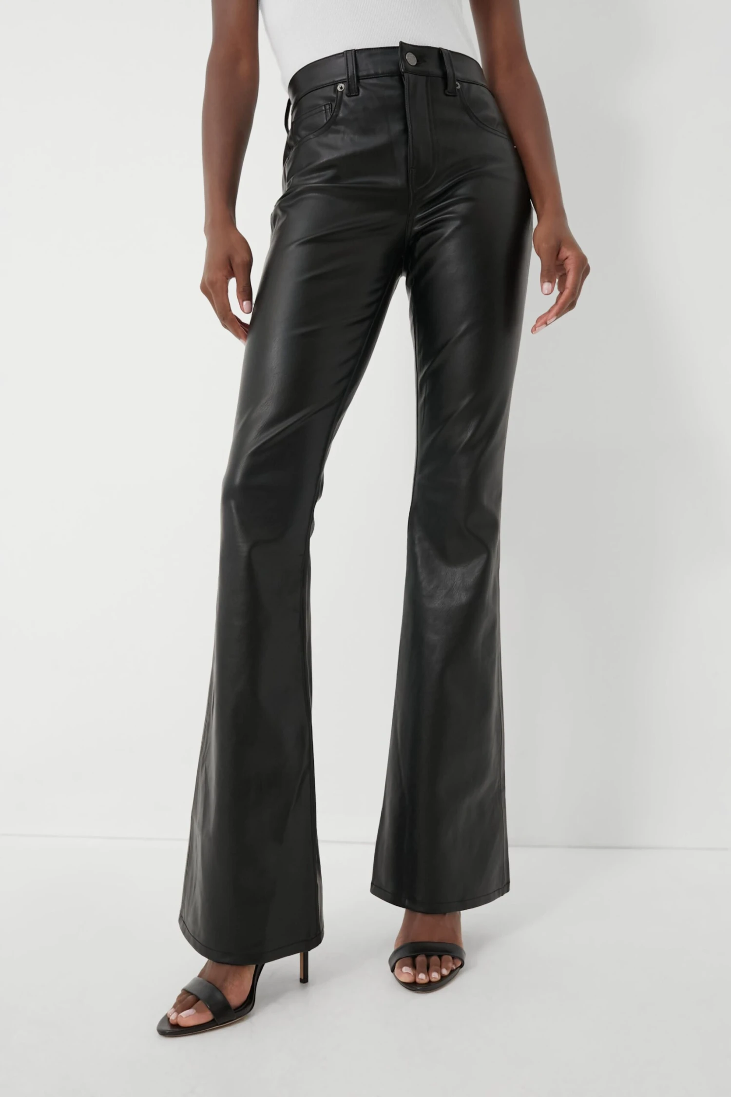 Veronica Beard Black Vegan Leather Beverly High Rise Skinny Flare 1 Veronica Beard Black Vegan Leather Beverly High Rise Skinny Flare