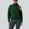 Fairway Green Quilted Wright Funnel Neck