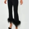 Black Feather Compression Knit Ashford Pants