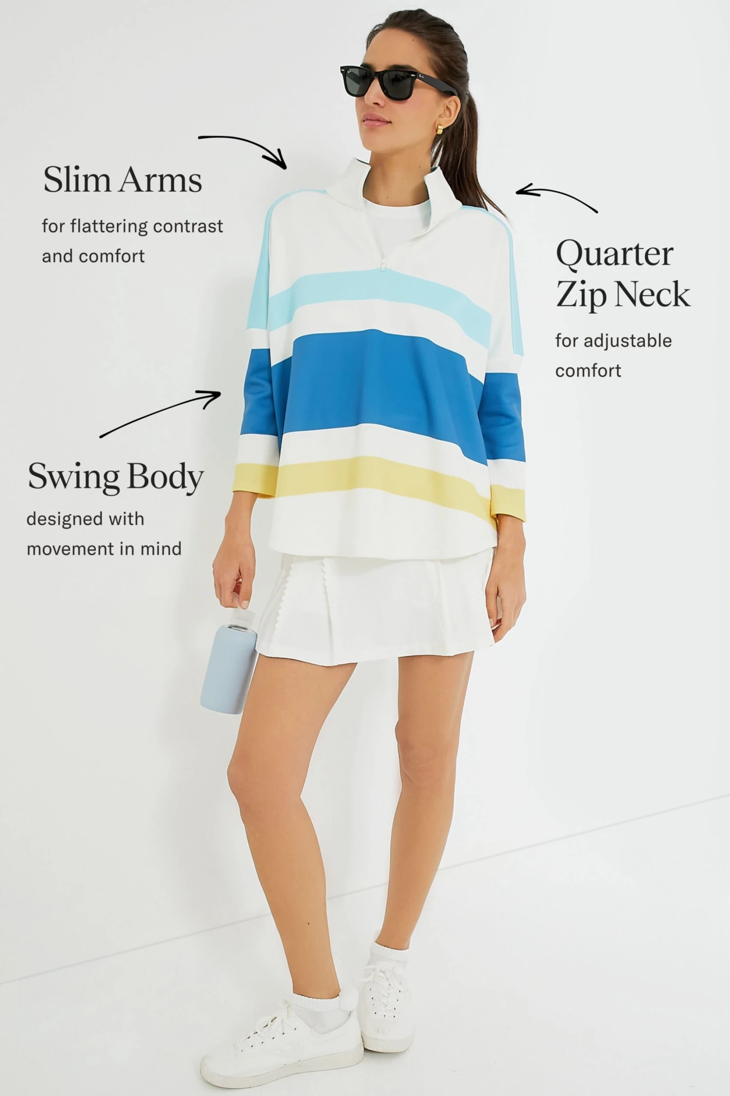 Lisbon Stripe Martina Quarter Zip 3 Lisbon Stripe Martina Quarter Zip - Image 3