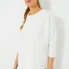 White Cable Ally Swing Sweatshirt