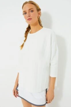 Outfit And Shoe Sales Store 5 White Cable Ally Swing Sweatshirt