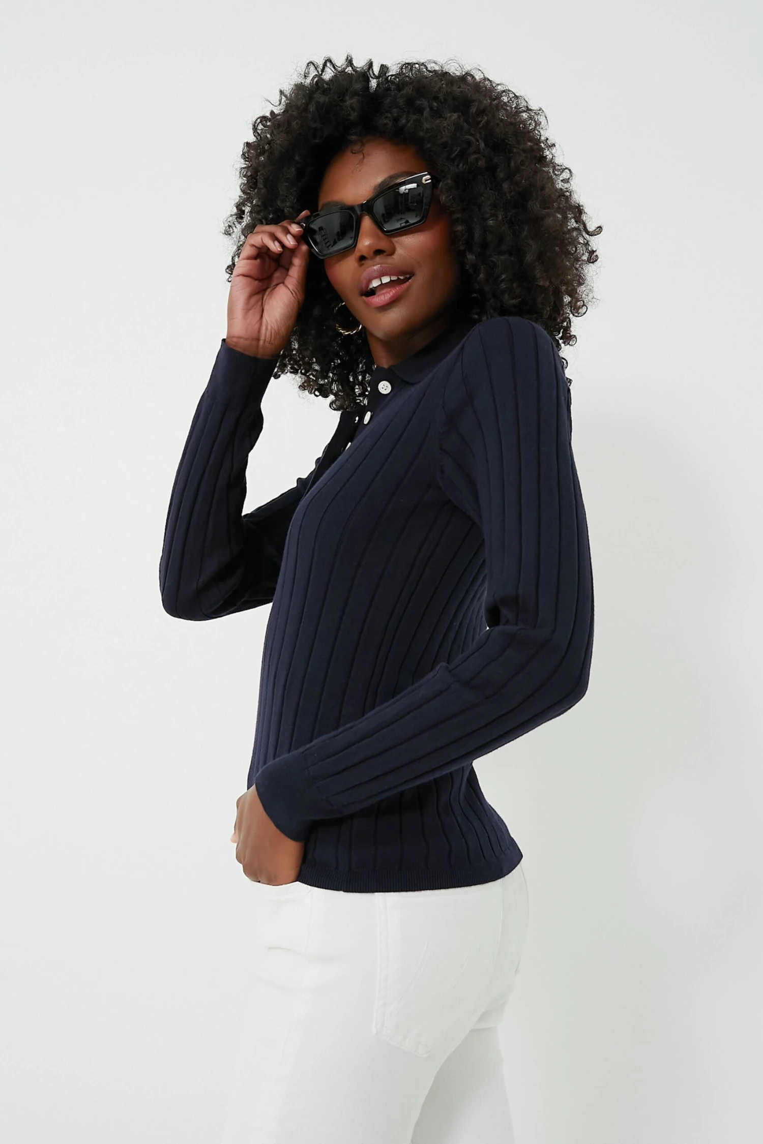 Navy Amanda Polo 3 Navy Amanda Polo - Image 3