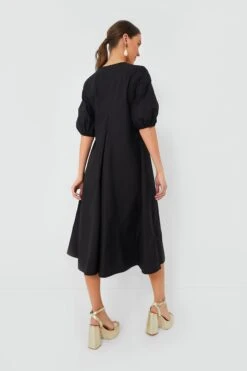 Ganni Black Cotton Poplin V-Neck Long Dress -Outfit And Shoe Sales Store VsA4f8cJiN6U1fByuHKvaqahHhBbD6iO 1