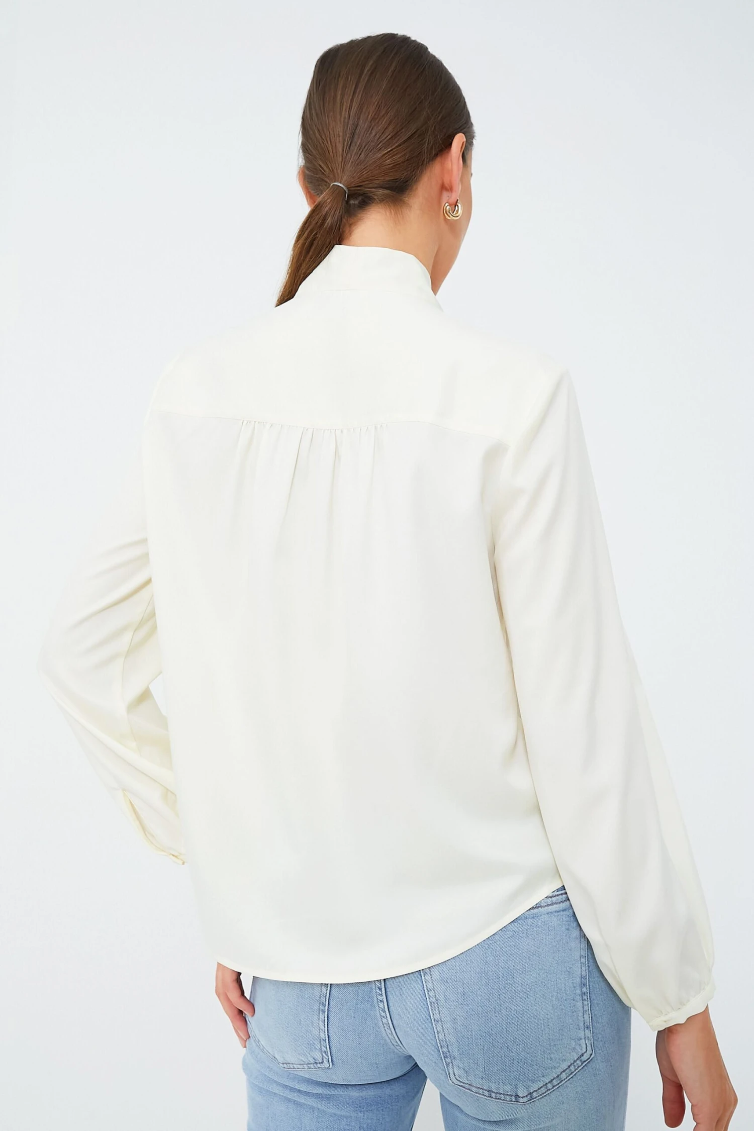 Ivory Satin Eva Blouse 5 Ivory Satin Eva Blouse - Image 5