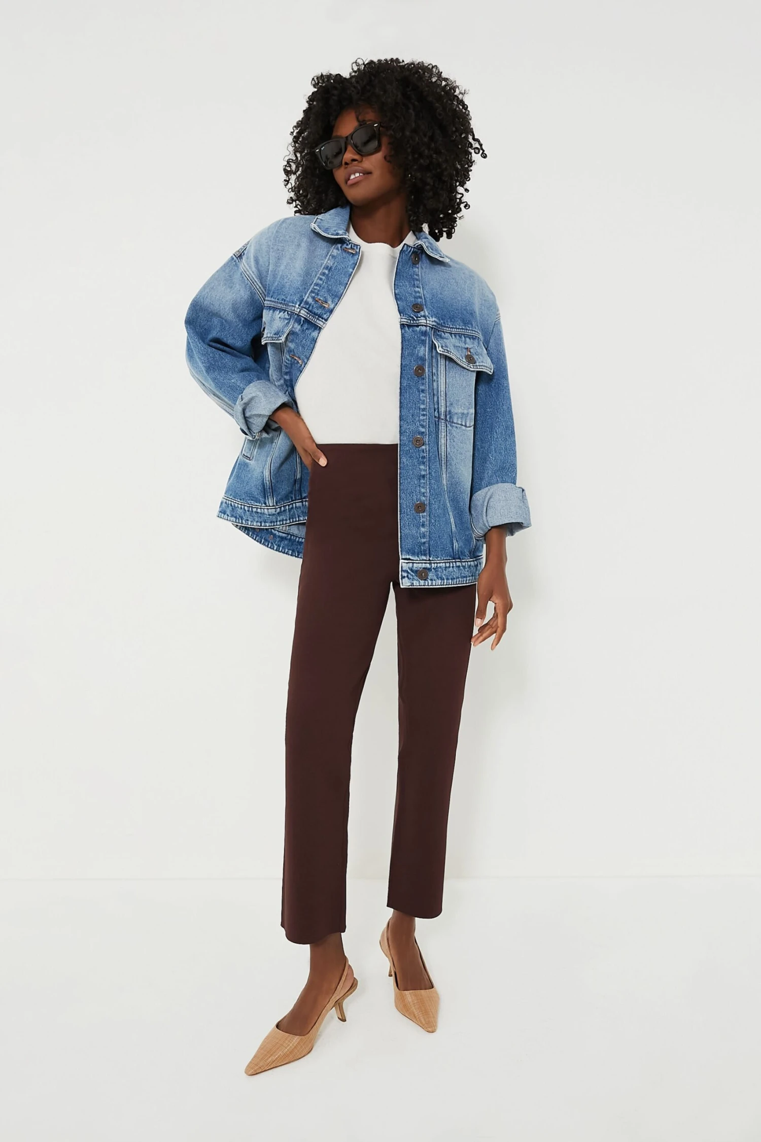 Brown Compression Knit Ashford Pants 2 Brown Compression Knit Ashford Pants - Image 2