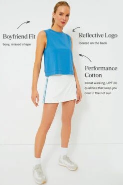 Blue Cotton Sasha Tank -Outfit And Shoe Sales Store XEdDd4voOPdMJ7s6KnDjO4qdWSVcbqsm 1