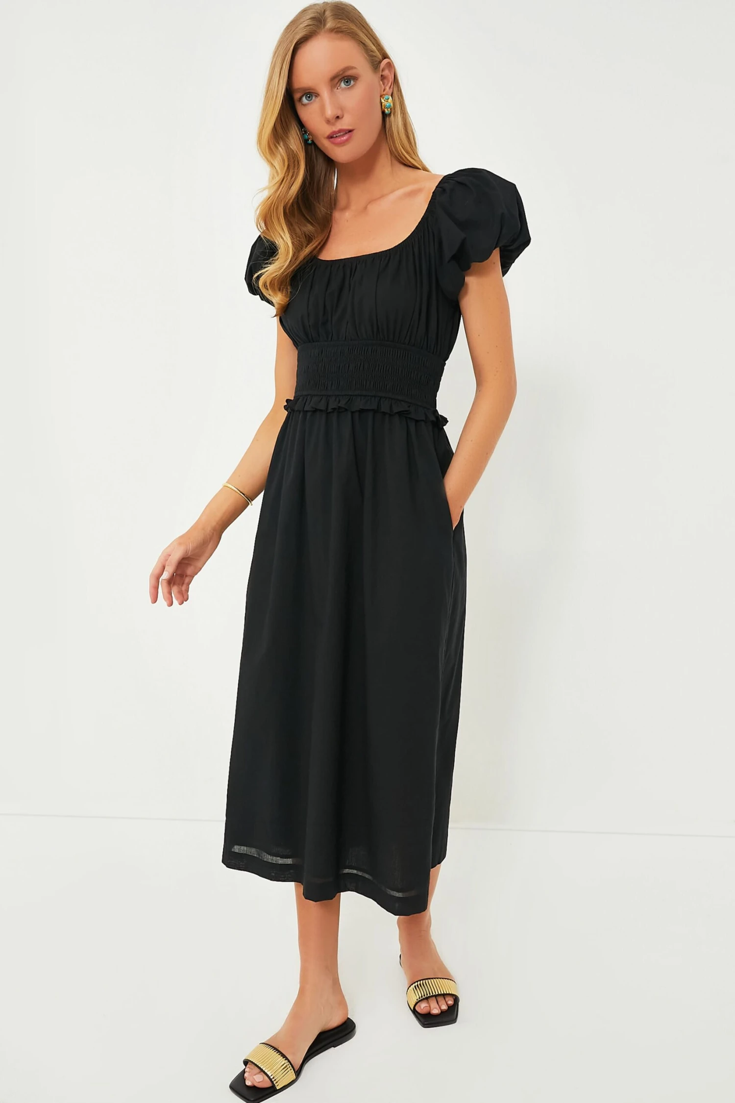 Black Puff Sleeve Flynn Dress 1 Black Puff Sleeve Flynn Dress