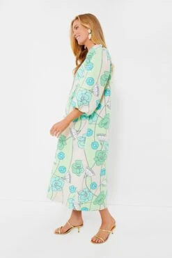 Green And Blue Floral Dorinda Midi Dress -Outfit And Shoe Sales Store XpwRJ5O9Jo5An8b2XfeUIBW9RWwPuw4l 1