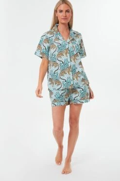 Mint Bagheera Leopard Short PJ Set