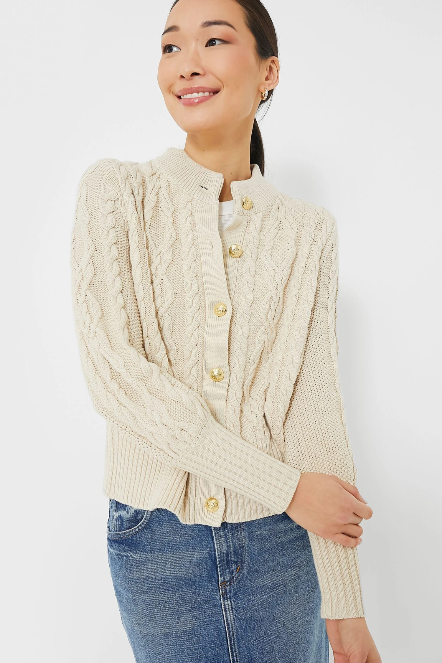 Sandstone Cotton Colette Cardigan 1 Sandstone Cotton Colette Cardigan