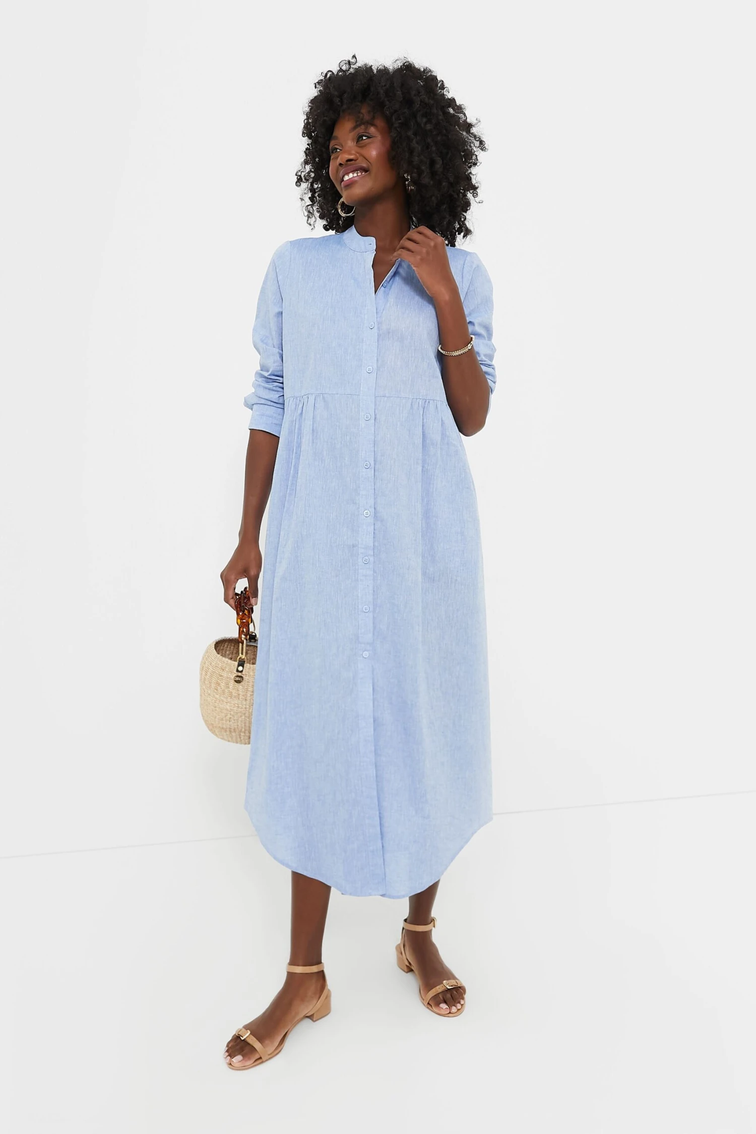 Chambray Linen Lydell Maxi Dress 1 Chambray Linen Lydell Maxi Dress