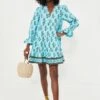Tropical Turquoise Bouquet Kenzo Coverup