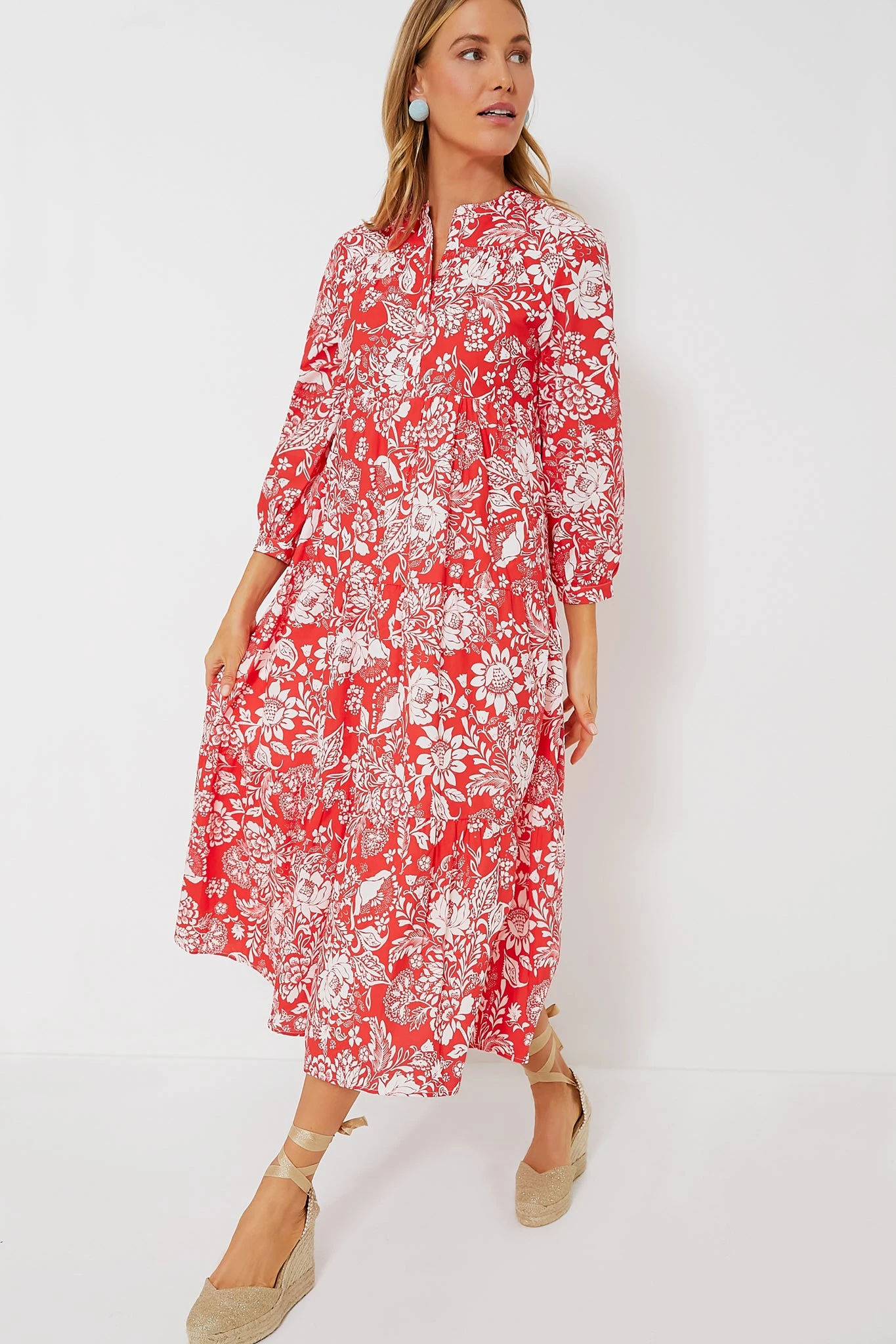 Red Floral McCauley Midi Dress 6 Red Floral McCauley Midi Dress - Image 6