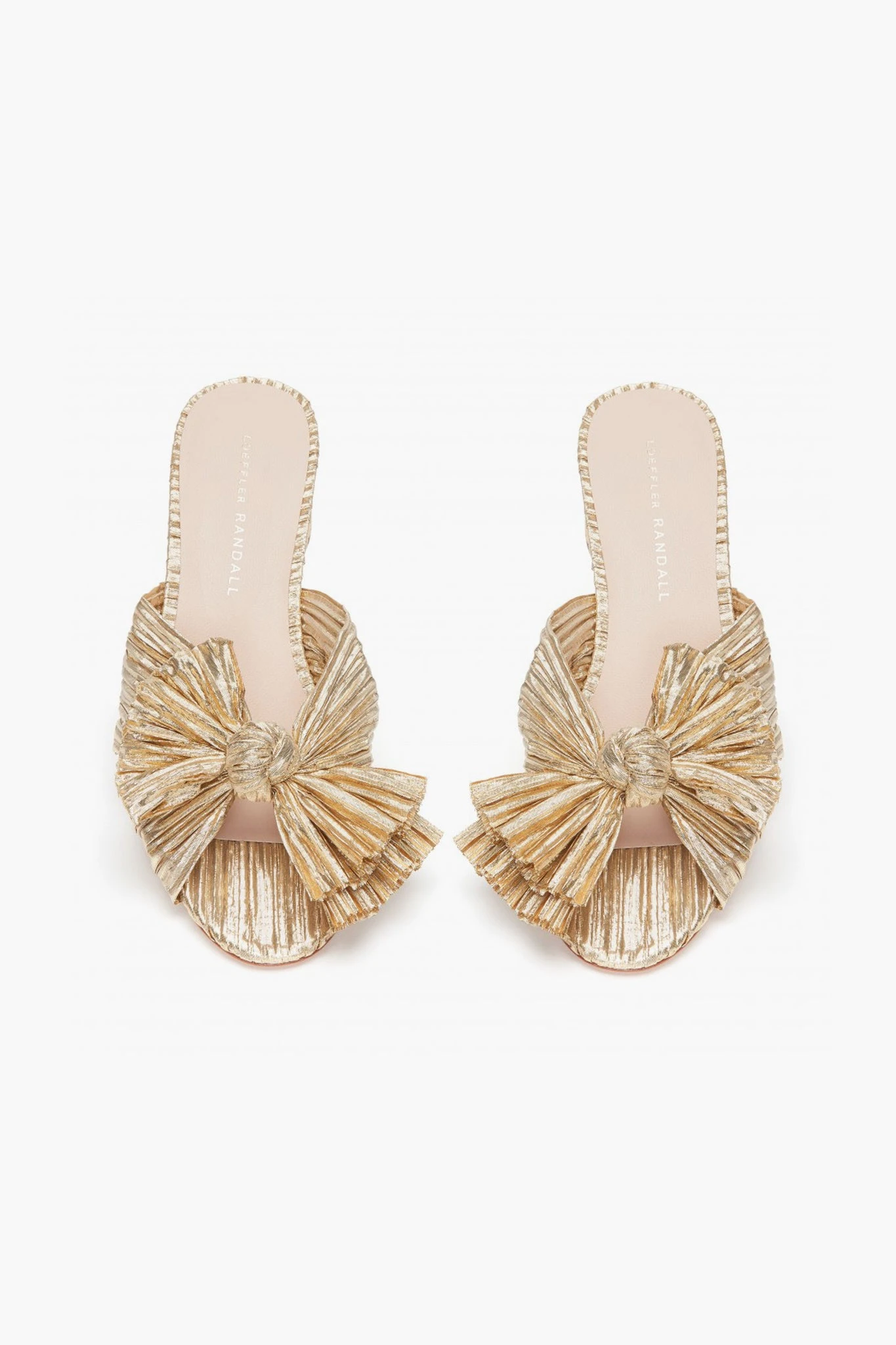 Loeffler Randall Gold Emilia Pleated Knot Mules 4 Loeffler Randall Gold Emilia Pleated Knot Mules - Image 4