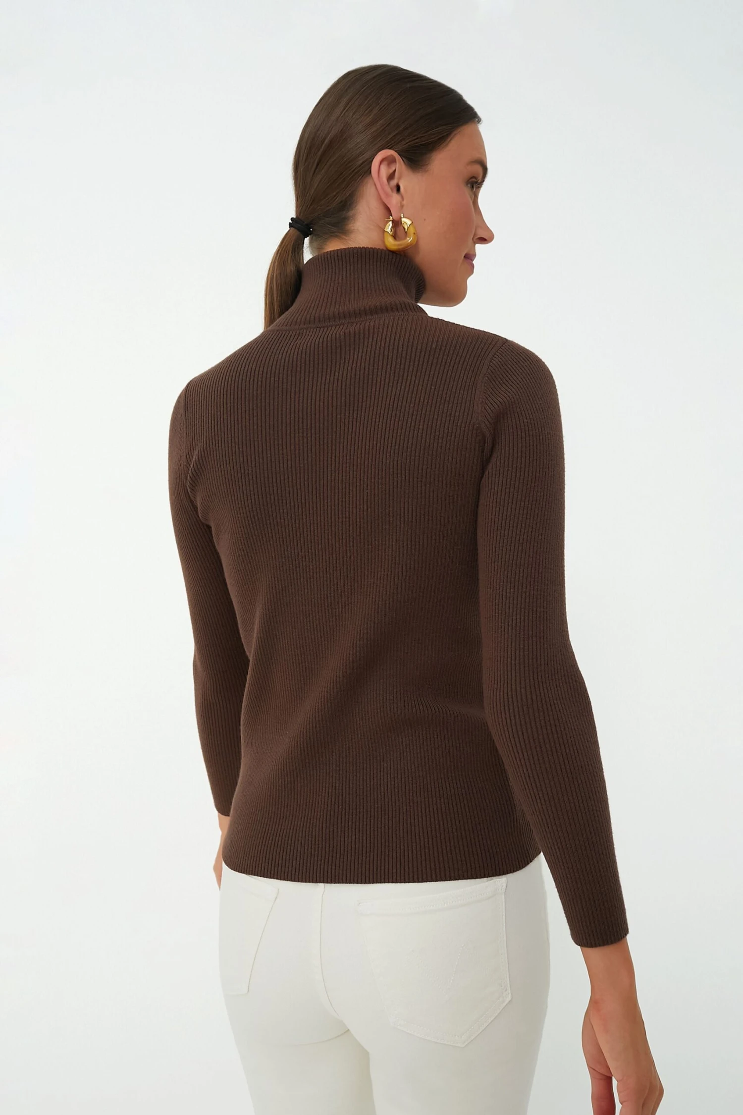 Brown Arlo Ribbed Turtleneck 4 Brown Arlo Ribbed Turtleneck - Image 4