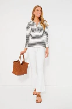 Navy Stripe Manon Popover -Outfit And Shoe Sales Store Zzj3bToC4ayflZMMFcb5Ap1B9rQrQFAF 1