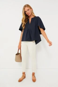 Navy Finley Flutter Sleeve Top -Outfit And Shoe Sales Store a5fuRYE9MsO46jfBWKviaInkEdYMbAW0 1