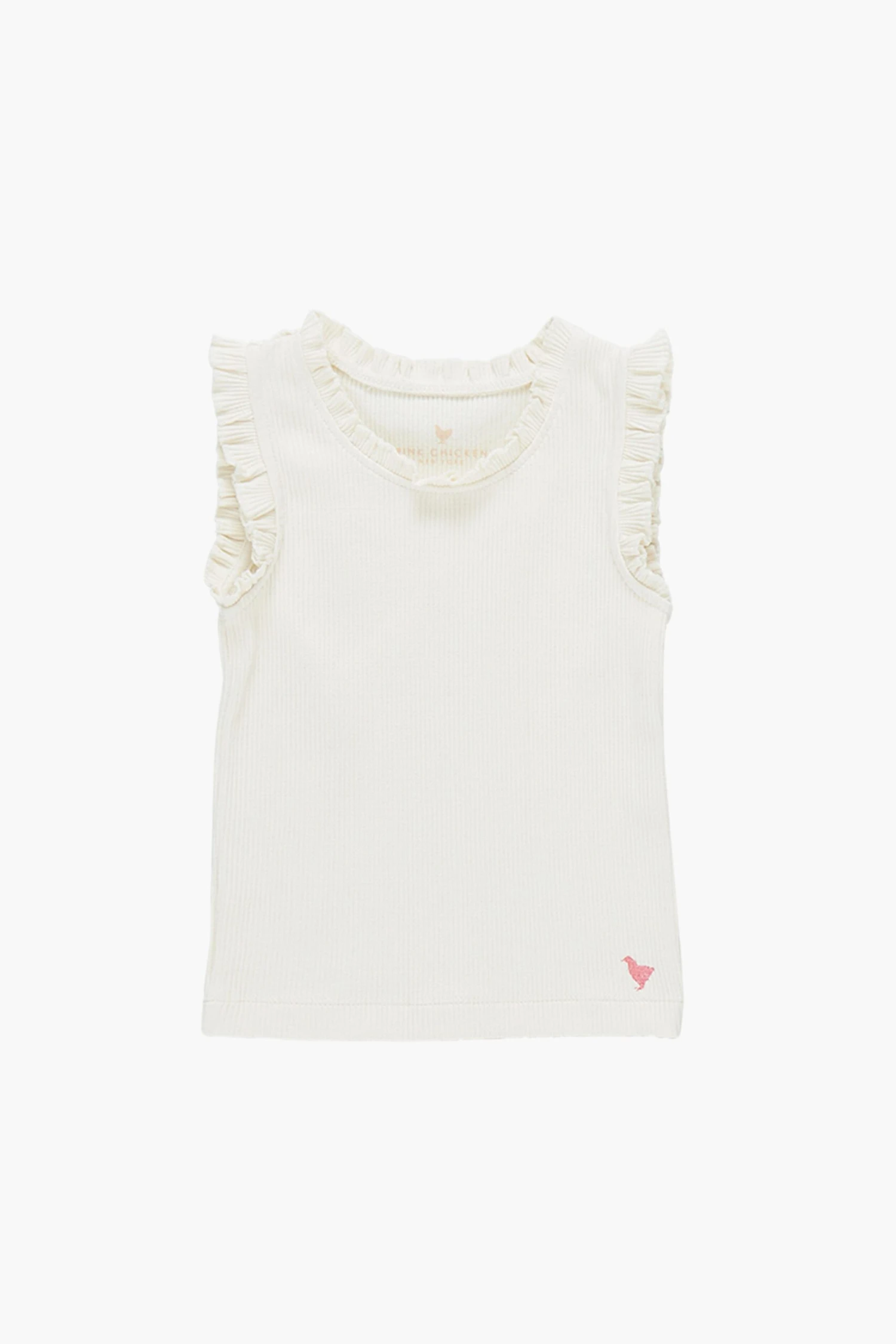 Gardenia White Organic Ruffle Rib Tank 1 Gardenia White Organic Ruffle Rib Tank