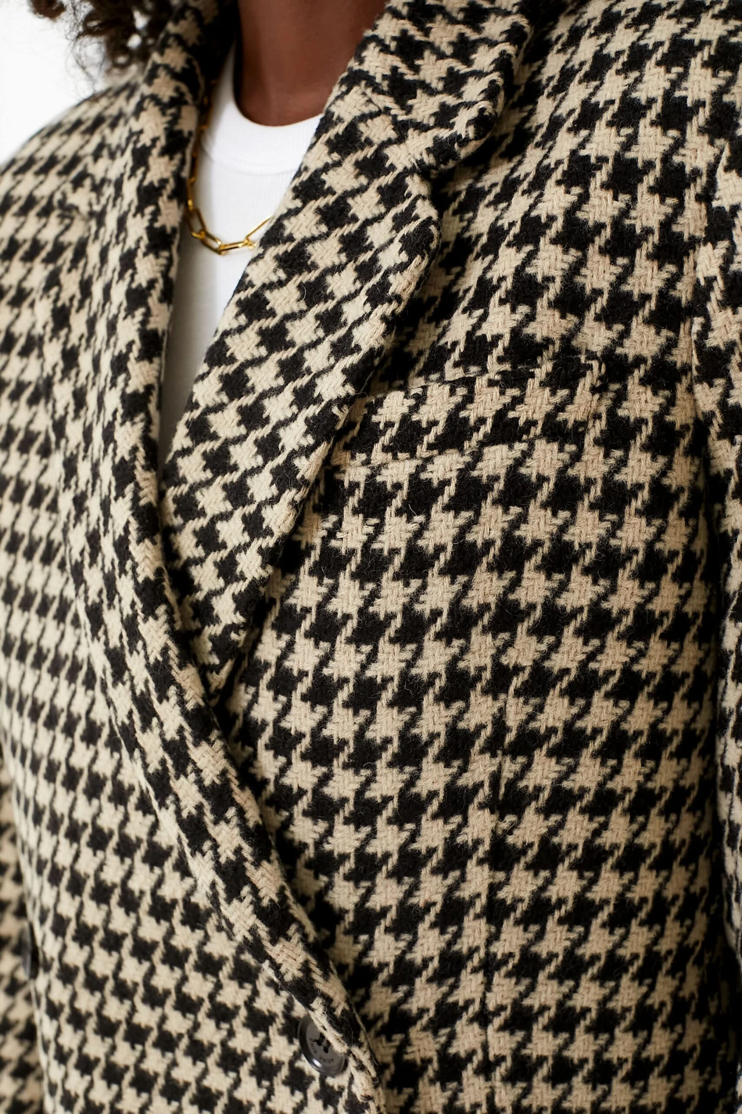 ANINE BING Black And Nude Houndstooth Kaia Blazer 5 ANINE BING Black And Nude Houndstooth Kaia Blazer - Image 5